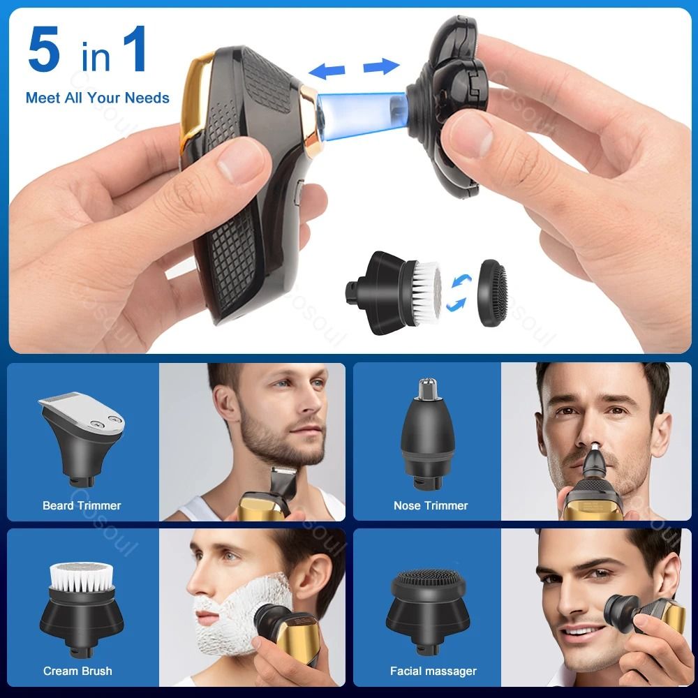 Men Electric Shaver Bald Head Razor Beard Grooming Machine 5