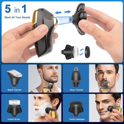 Men Electric Shaver Bald Head Razor Beard Grooming Machine 5