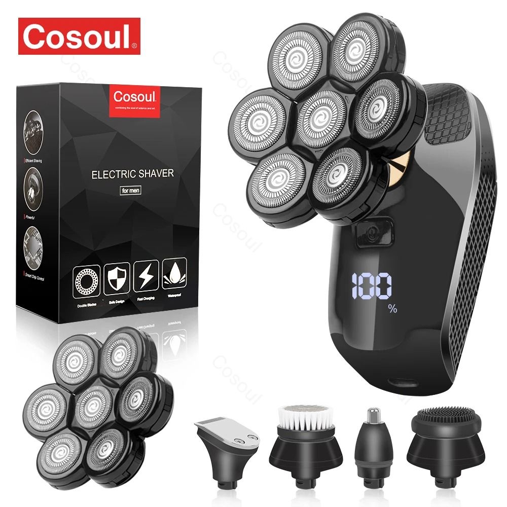 Men Electric Shaver Bald Head Razor Beard Grooming Machine 7