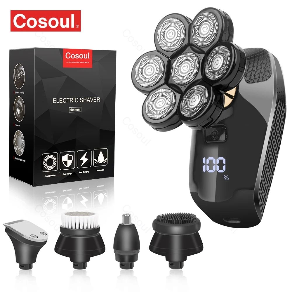 Men Electric Shaver Bald Head Razor Beard Grooming Machine 8