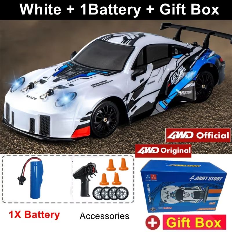 4WD RC Drift Car With LED Lights  High Speed 24G Remote Control Racing Car Toy 18