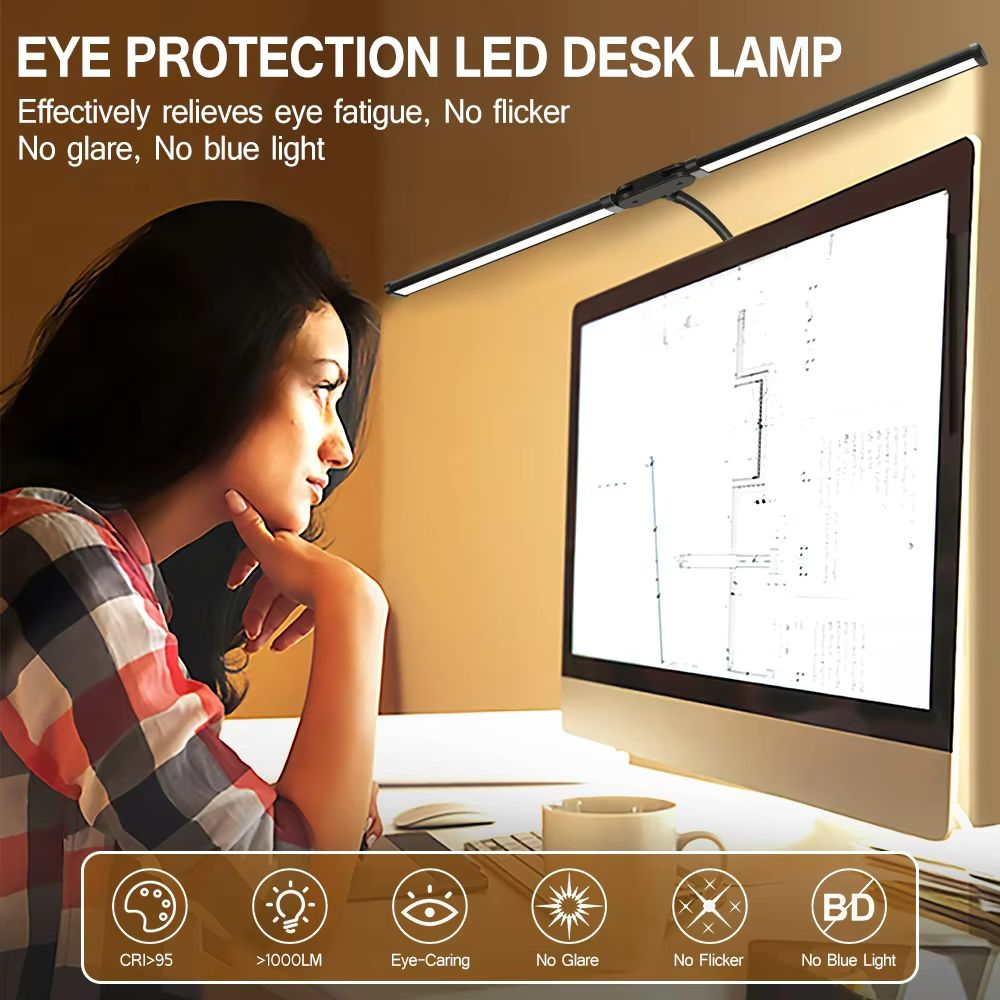Adjustable LED Clip Desk Lamp  Dimmable Double  Single Head Table Light For Office Computer And Rea 1