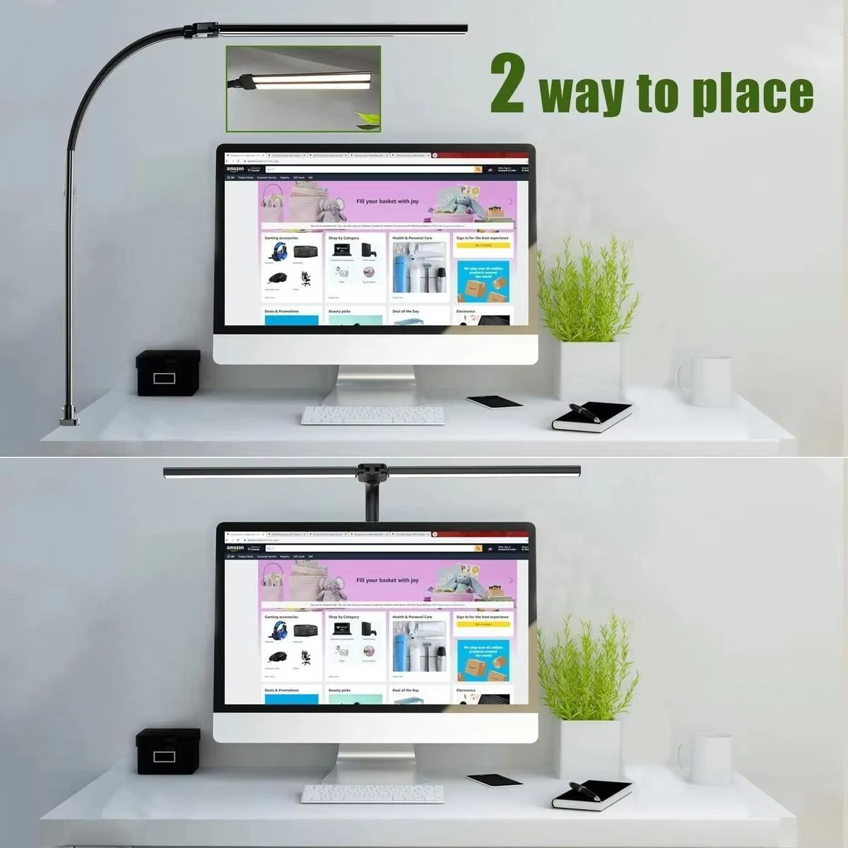 Adjustable LED Clip Desk Lamp  Dimmable Double  Single Head Table Light For Office Computer And Rea 2