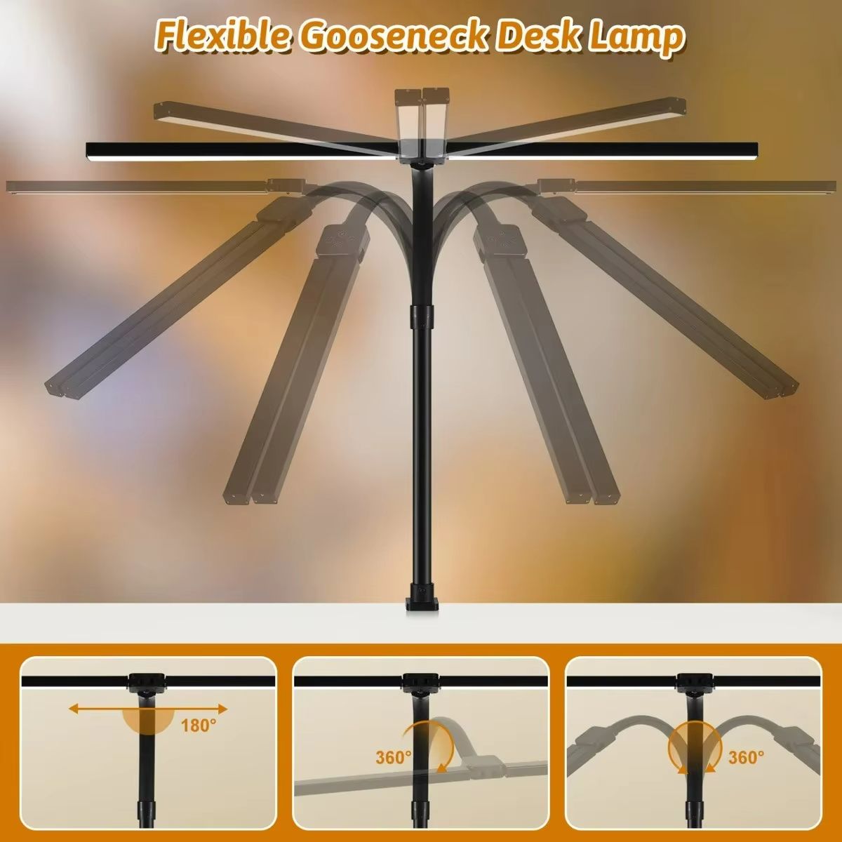 Adjustable LED Clip Desk Lamp  Dimmable Double  Single Head Table Light For Office Computer And Rea 4