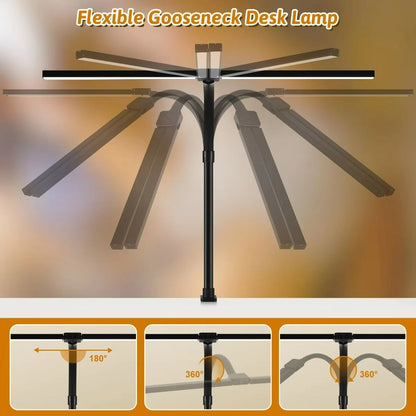 Adjustable LED Clip Desk Lamp  Dimmable Double  Single Head Table Light For Office Computer And Rea 4