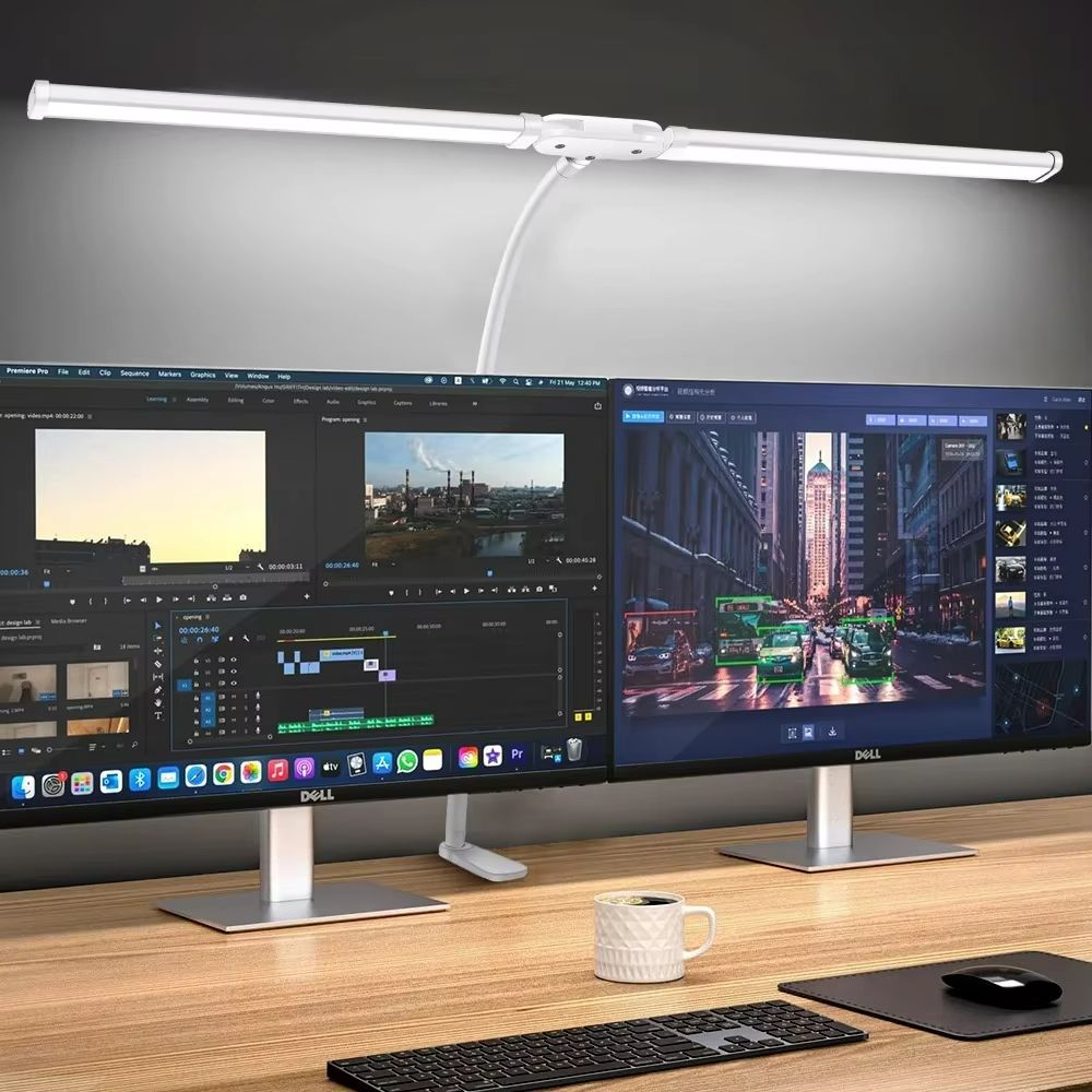 Adjustable LED Clip Desk Lamp  Dimmable Double  Single Head Table Light For Office Computer And Rea 7