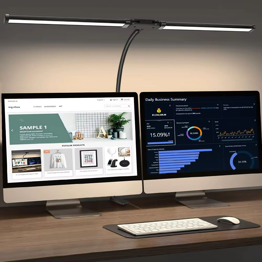 Adjustable LED Clip Desk Lamp  Dimmable Double  Single Head Table Light For Office Computer And Rea 8