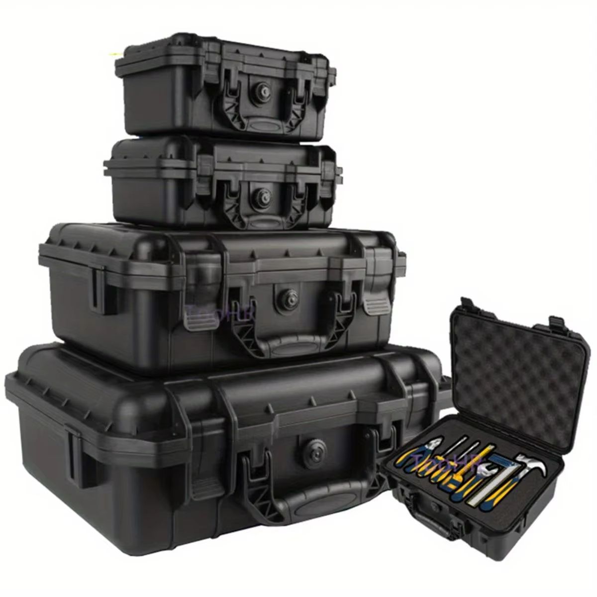 Waterproof Hard Carry Case with Pre-Cut Foam – Protective Storage Box and Tool Organizer