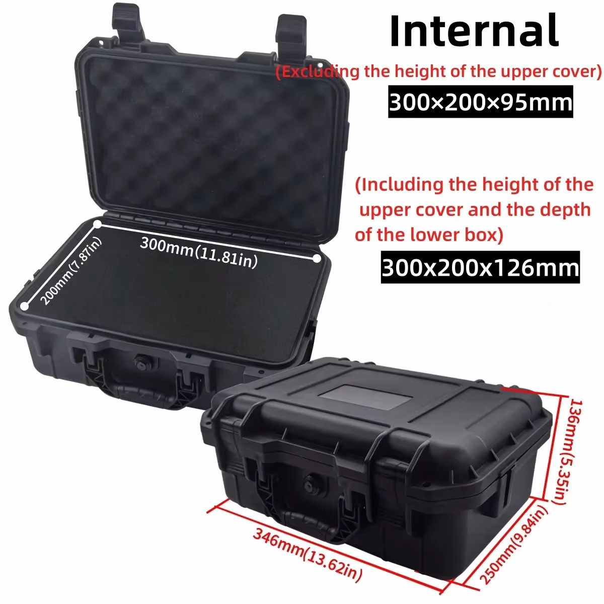 Waterproof Hard Carry Case With PreCut Foam  Protective Storage Box And Tool Organizer 10