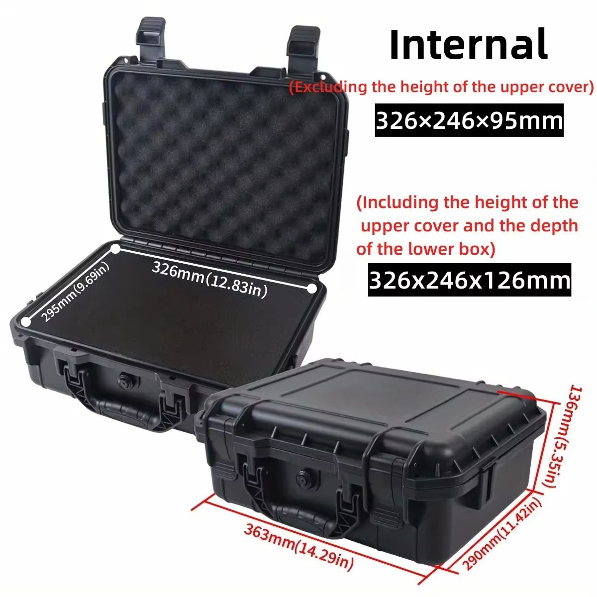 Waterproof Hard Carry Case With PreCut Foam  Protective Storage Box And Tool Organizer 11