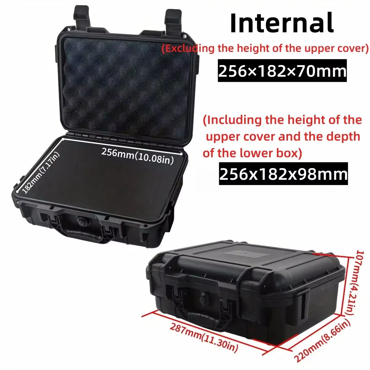 Waterproof Hard Carry Case With PreCut Foam  Protective Storage Box And Tool Organizer 8