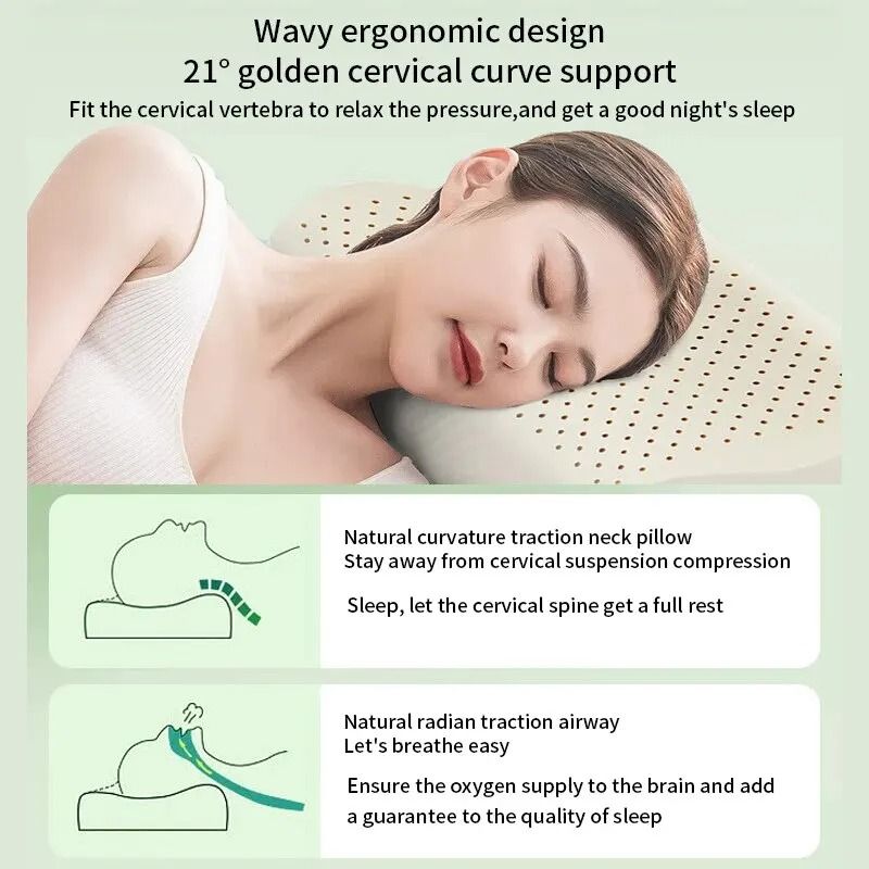 Natural Latex Cervical Support Pillow For Comfortable Sleep 2