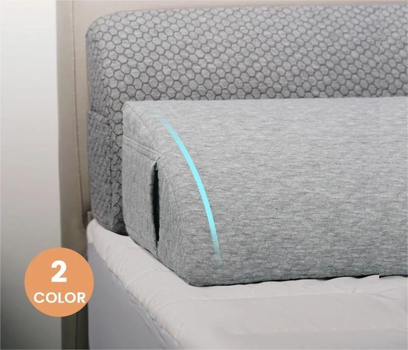 Memory Foam Bed Gap Filler Wedge Pillow with Side Pockets