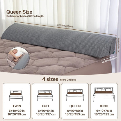 Memory Foam Bed Gap Filler Wedge Pillow With Side Pockets 3