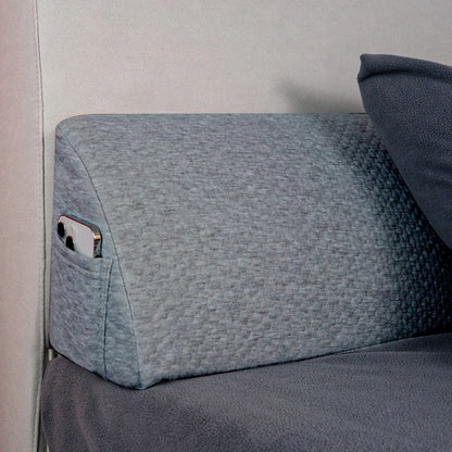 Memory Foam Bed Gap Filler Wedge Pillow With Side Pockets 6