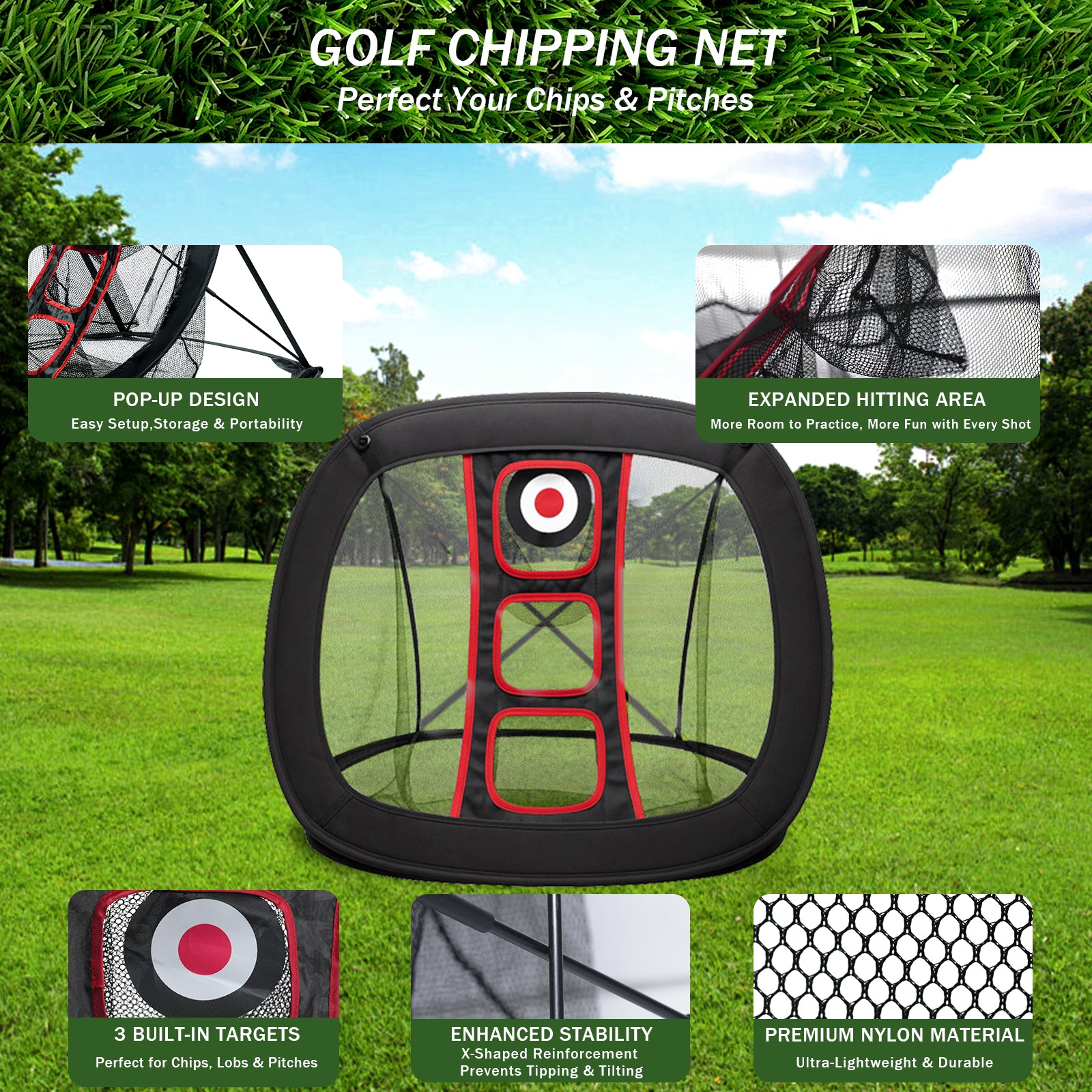 AESWGOF Golf Practice Net, Golf Training Net for Indoor Outdoor, Driving Hitting Net, Portable Net Direct