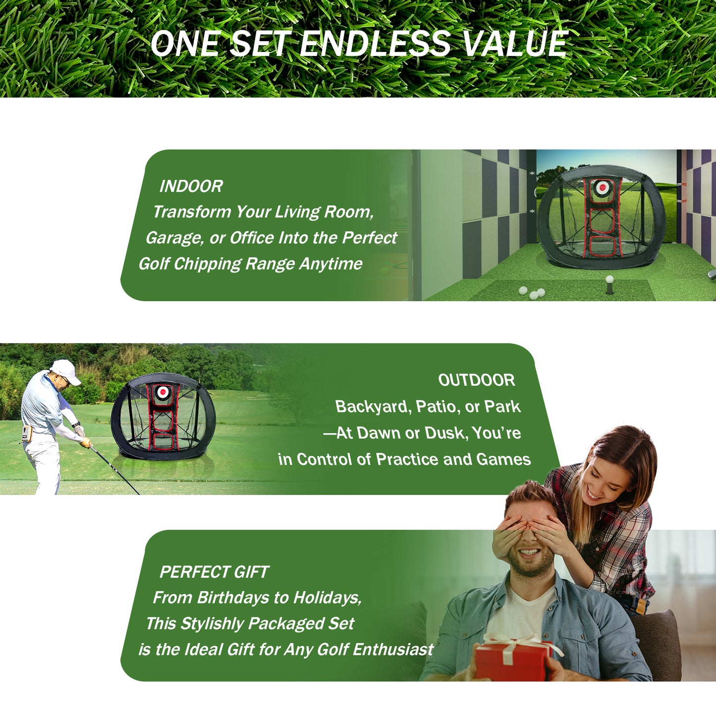 AESWGOF Golf Practice Net, Golf Training Net for Indoor Outdoor, Driving Hitting Net, Portable Net Direct
