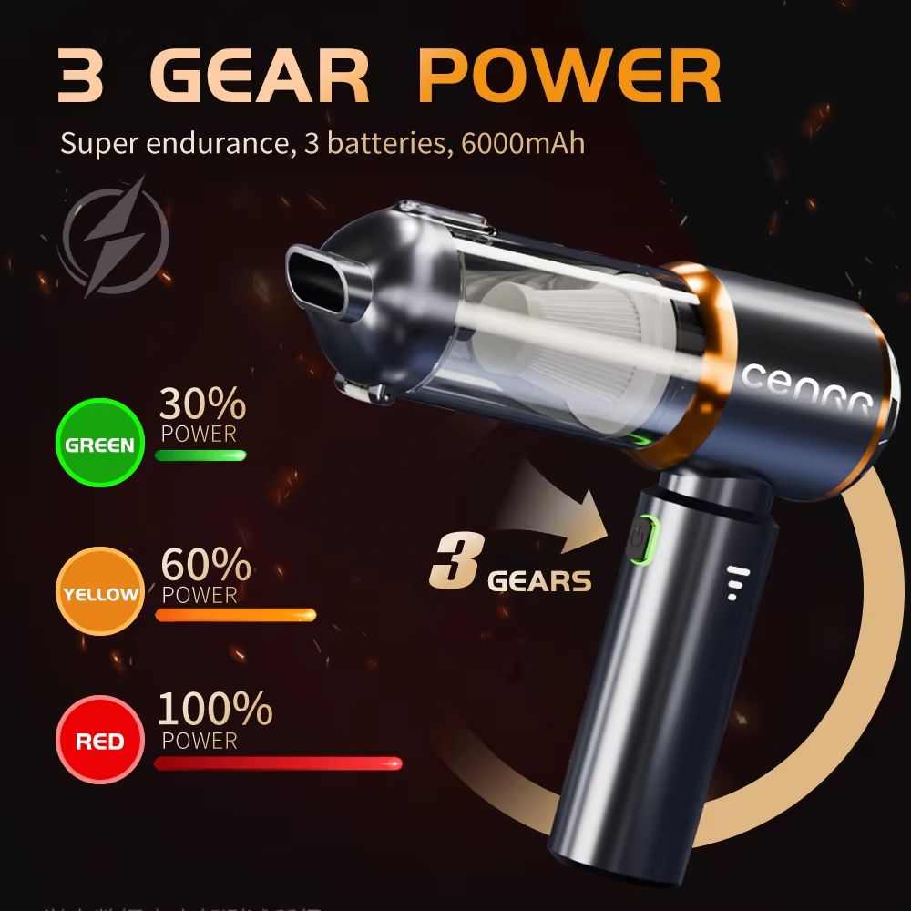 Mini Car Vacuum Cleaner  Cordless Powerful Handheld Portable Cleaning Machine 1