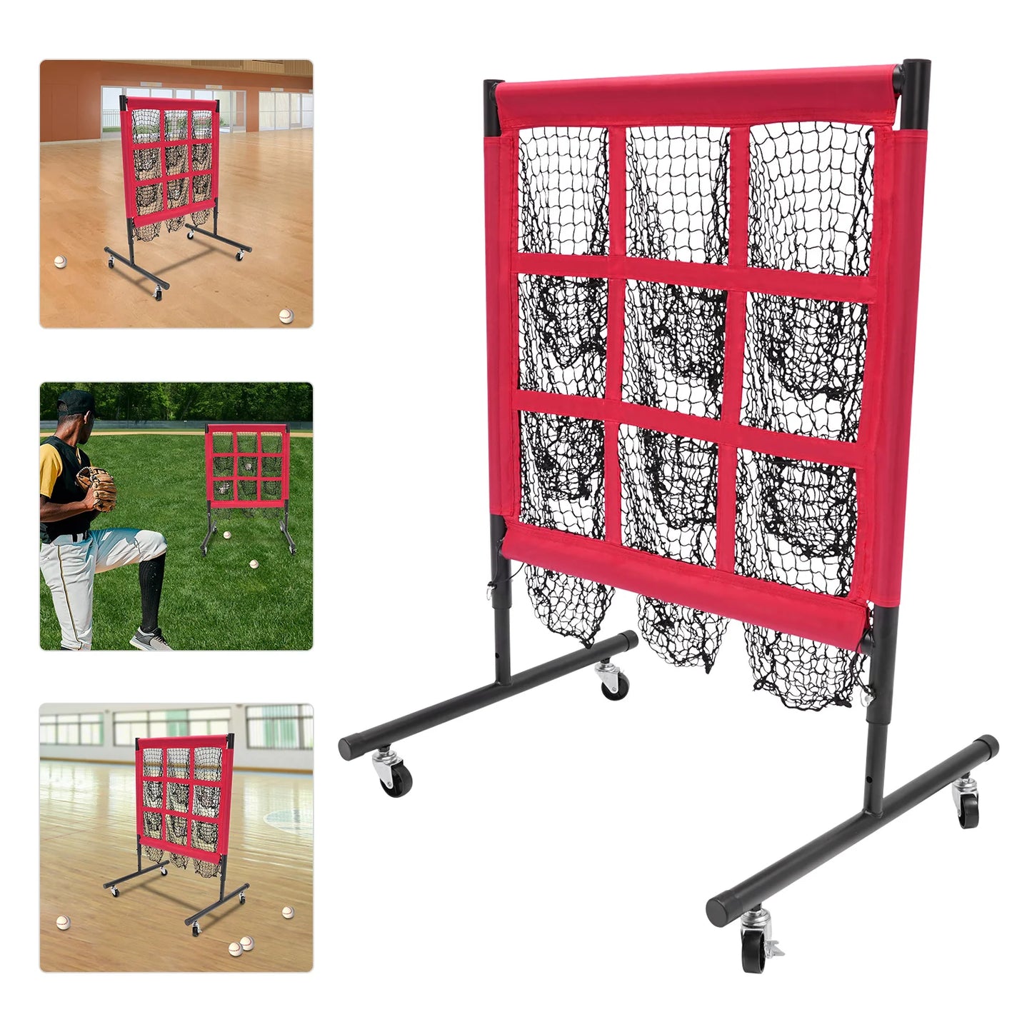 Golf Training Cage Nets for Backyard, Swing Practice Hitting Net with 9 Hole Target Sheet, Driving Range Practice
