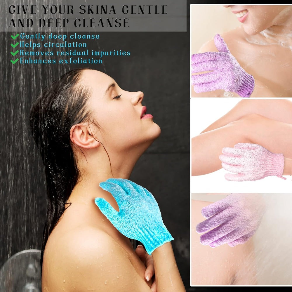 Exfoliating Bath Gloves Beauty Spa Massage Skin Shower Gel Body Scrub Gloves With Loops MultiColor  1