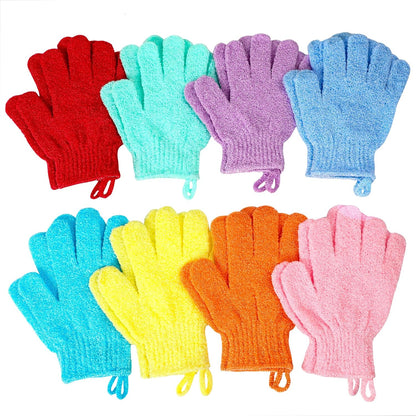 Exfoliating Bath Gloves Beauty Spa Massage Skin Shower Gel Body Scrub Gloves With Loops MultiColor  7