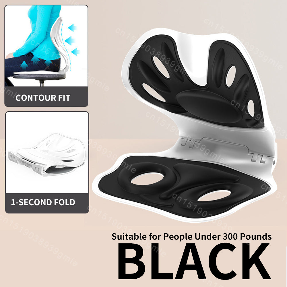 Ergonomic Chair Waist Back Support Cushion, Foldable Portable Posture Corrector for Office Chairs and Car Seats