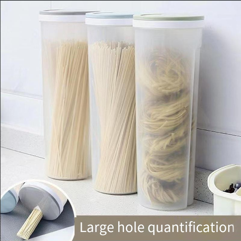 Noodles Sealed Can, Food Grade Plastic Kitchen Storage, Organization Containers with Quantitative Divided Sections