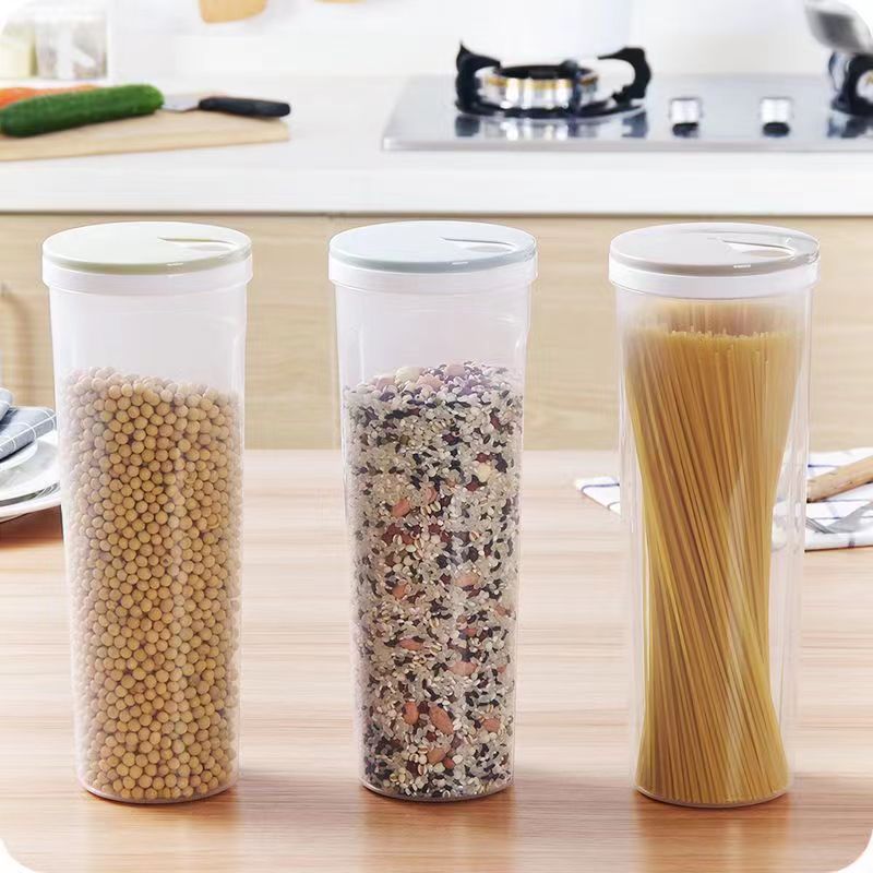 Noodles Sealed Can, Food Grade Plastic Kitchen Storage, Organization Containers with Quantitative Divided Sections