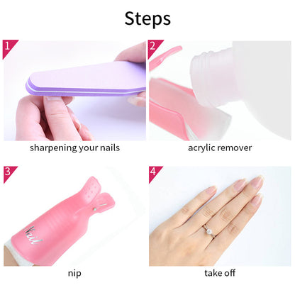 Semi Permanent UV Gel Polish Soak Off Nail Remover Clips for Removal, Manicure Cleaner, Cotton Wipes Pressed for Nails