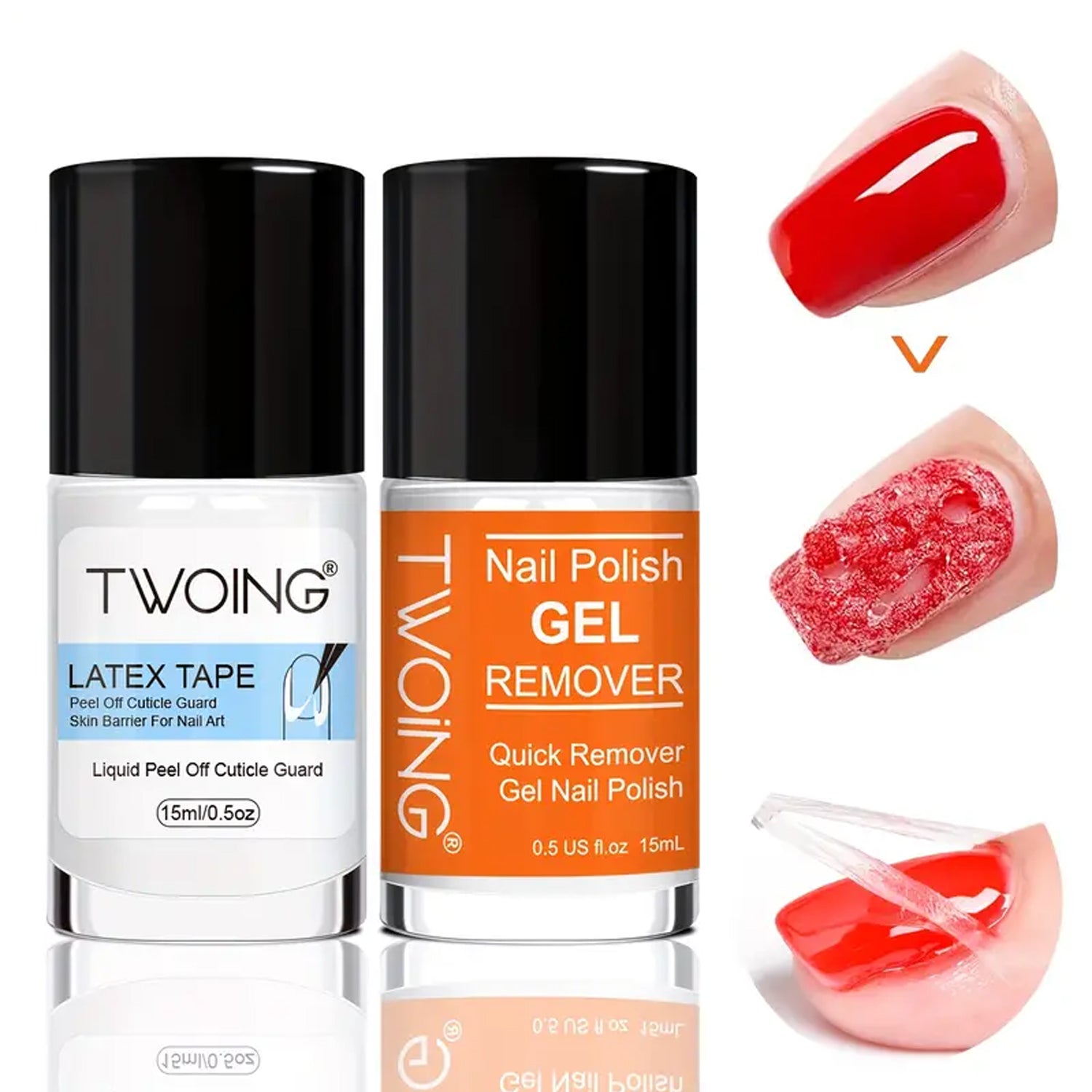 Nail Polish Gel Remover Set, Fast Quick Remover Polish, With Gel Nail Polish Remover, Nail Latex Tape for Nail Salon
