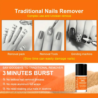 Nail Polish Gel Remover Set, Fast Quick Remover Polish, With Gel Nail Polish Remover, Nail Latex Tape for Nail Salon