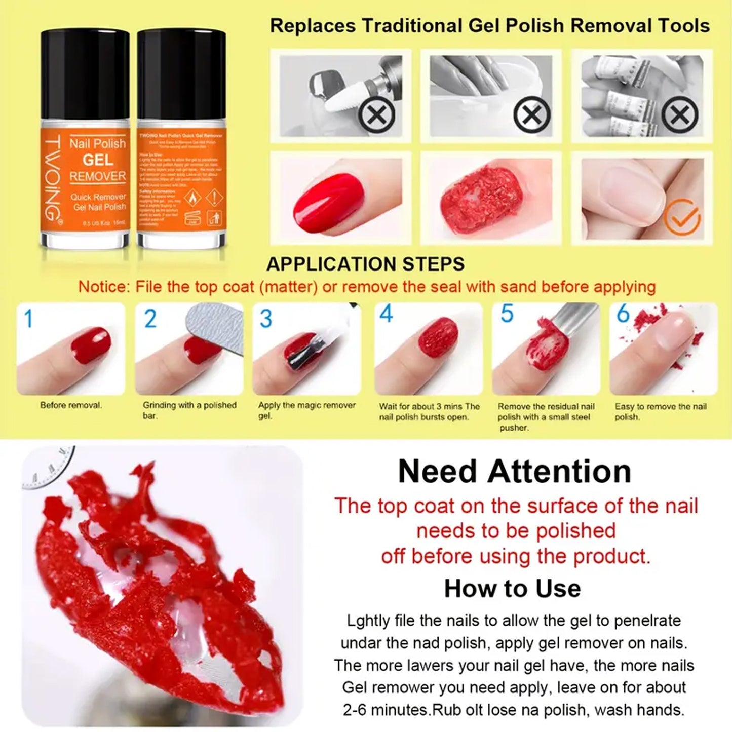 Nail Polish Gel Remover Set, Fast Quick Remover Polish, With Gel Nail Polish Remover, Nail Latex Tape for Nail Salon
