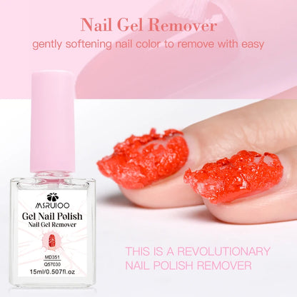15ml Nail Gel Remover in Glass Bottle, Just 3 to 5 Minutes Fast Nail Art Gel Removal Degreaser for Easy Manicure
