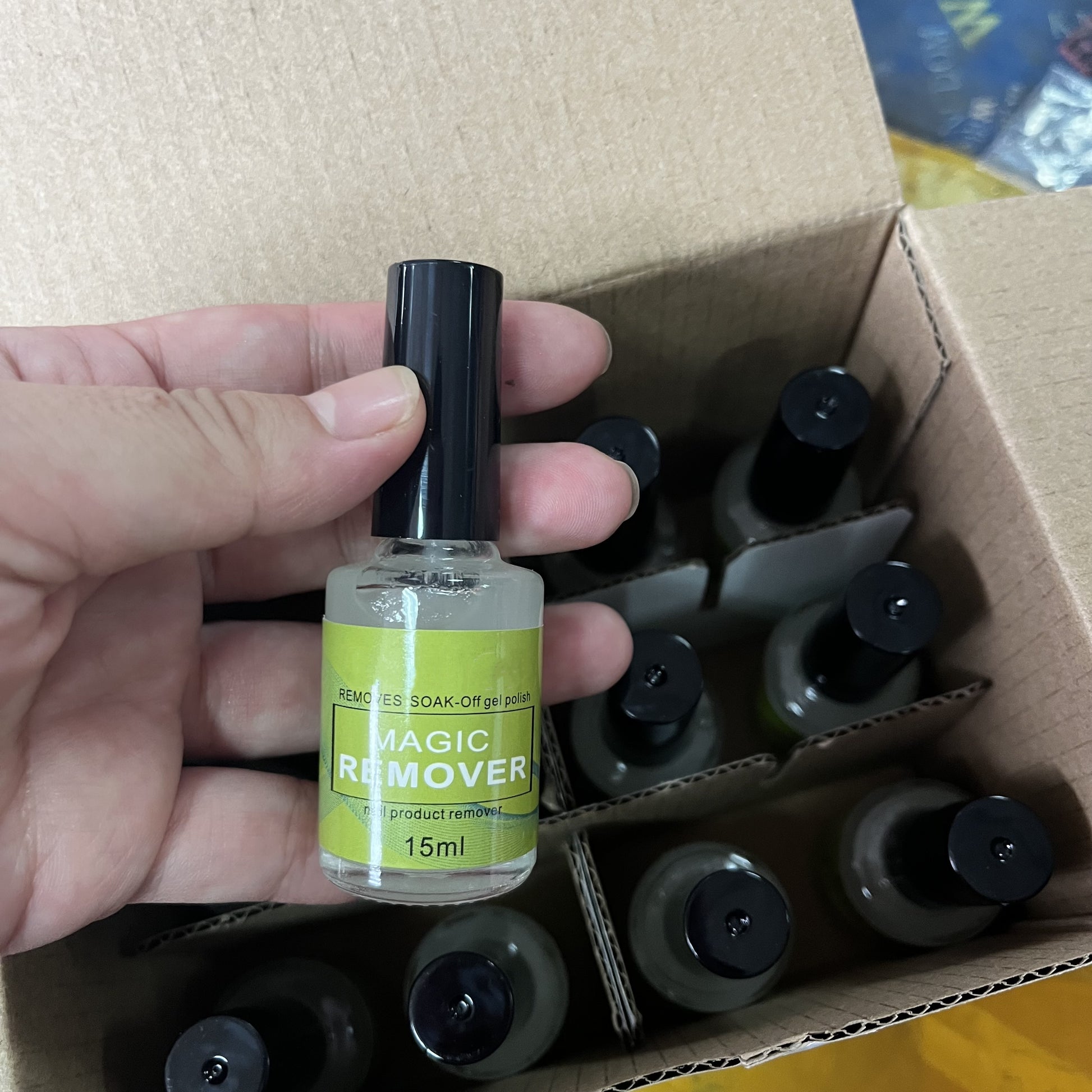 15ML Burst Gel Glue Soak Off Remover, Nail Polish Gel Magic Napkin Cleaner, Fast Manicure Semi Permanent Remover Varnish