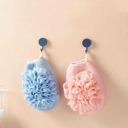 Exfoliating Gloves & Bath Flower, Body Cleaning Shower Ball, Body Scrubber, Bath Sponge Towel Bathroom Tool
