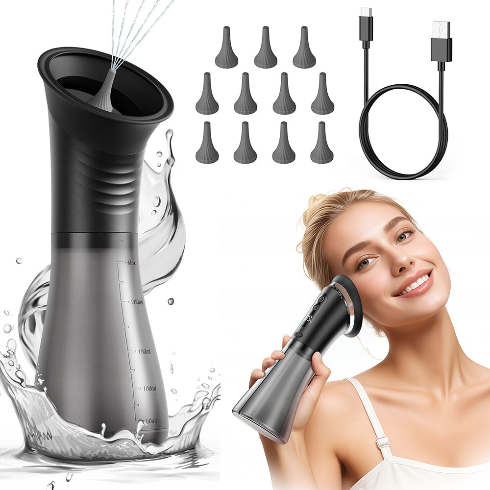 Professional Electric Ear Wax Removal System, Water Powered Irrigation Flusher with 3 Pressure Settings for Safe