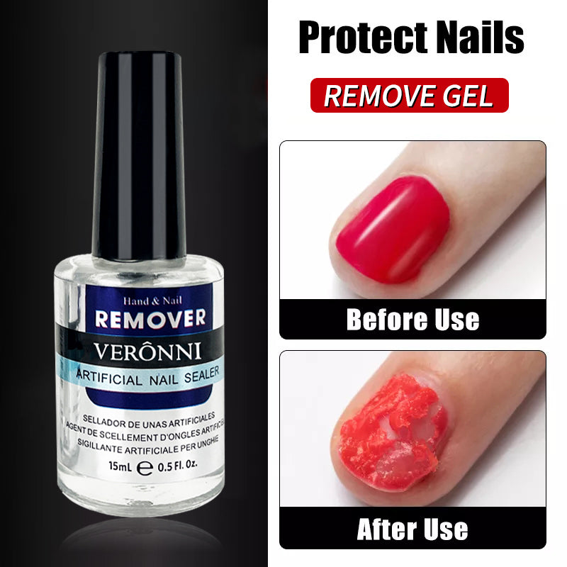 Magic Remover Nail Polish Remover 15ml, Soak Off Sticky Layer Cleaner, Nail Degreaser UV Gel Polish Gel Cleaner Liquid