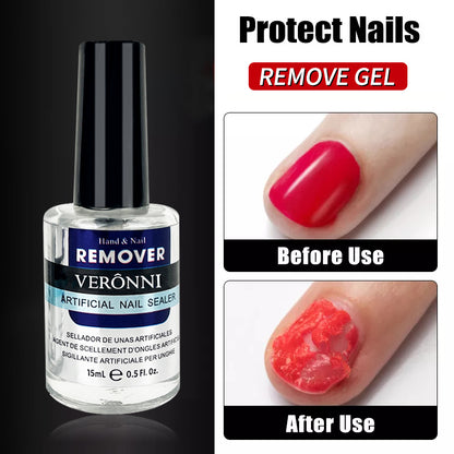 Magic Remover Nail Polish Remover 15ml, Soak Off Sticky Layer Cleaner, Nail Degreaser UV Gel Polish Gel Cleaner Liquid