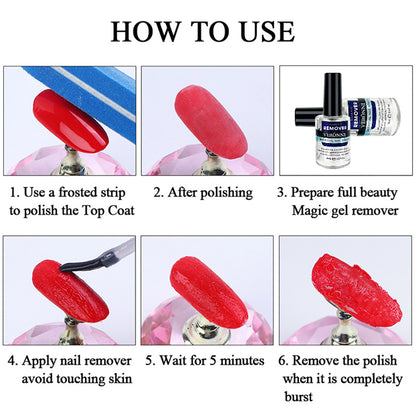 Magic Remover Nail Polish Remover 15ml Soak Off Sticky Layer Cleaner Nail Degreaser UV Gel Polish G 5