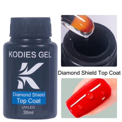 30ML Rubber Base Coat Top Coat GEL, UV Gel Nail Polish Super Shine, Gel Finish Manicure Matte Function Gel Polish