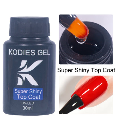 30ML Rubber Base Coat Top Coat GEL, UV Gel Nail Polish Super Shine, Gel Finish Manicure Matte Function Gel Polish