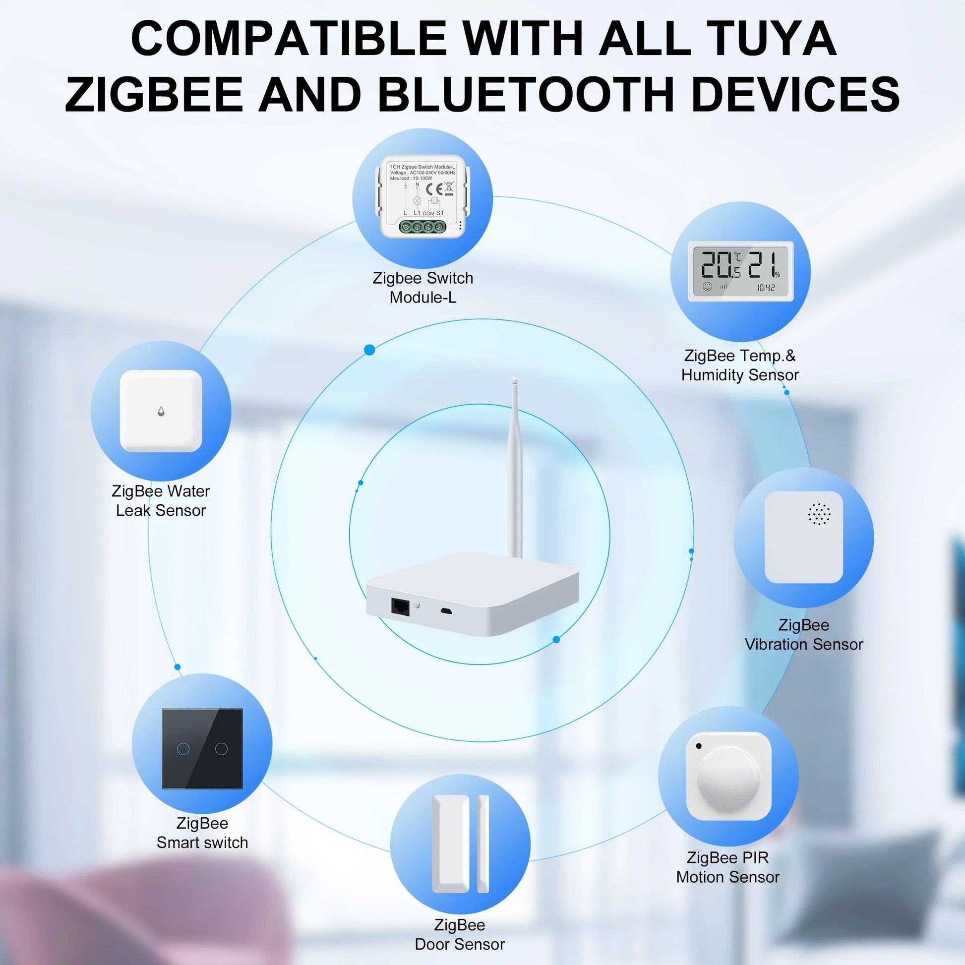 Tuya ZigBee 30 Gateway Hub With Antenna Smart Home Bridge Compatible With Alexa And Google Home 3