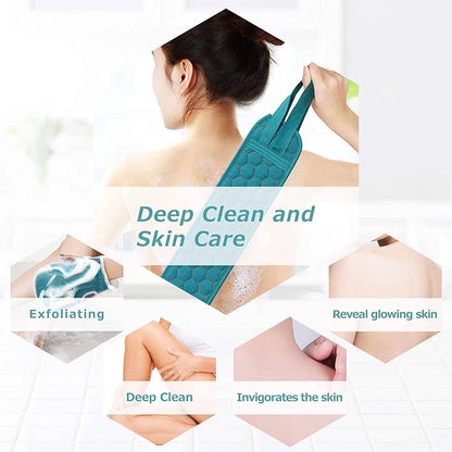 Premium Exfoliating Body Scrubber Set With Back Scrubber Bath Glove  Shower Loofah Sponge For Gentl 3