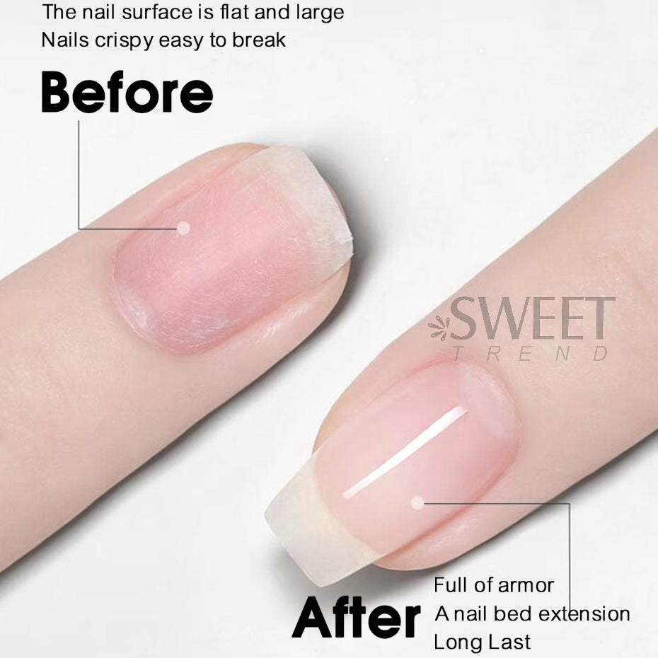 30g Reinforce Nail Glue Gel UV Finger Builder Tools, Thick Soak Off Hard Gel, No Wipe Top Coat for Nail Manicure
