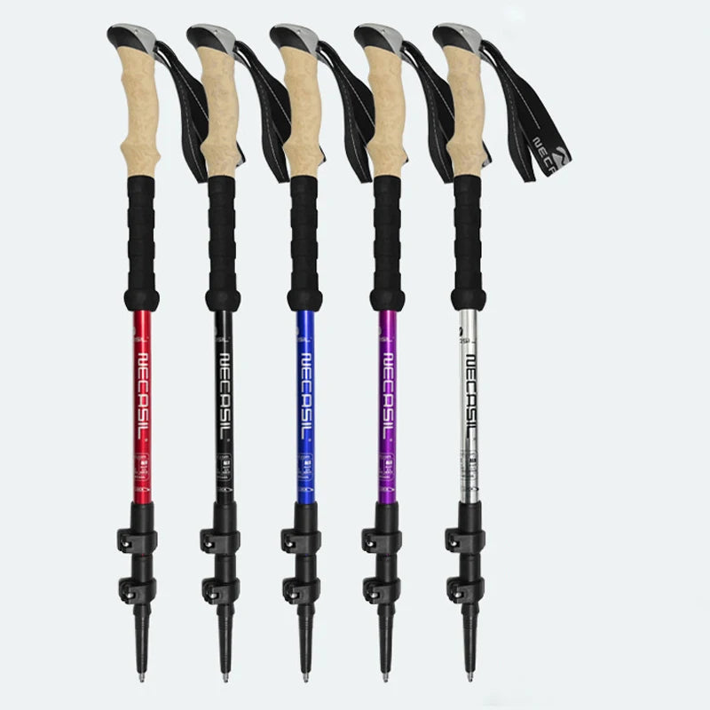 2PCS Trekking Poles Walking Sticks Alpenstock, Telescopic Ultralight Premium, Adjustable Quick Lock Hiking Cane