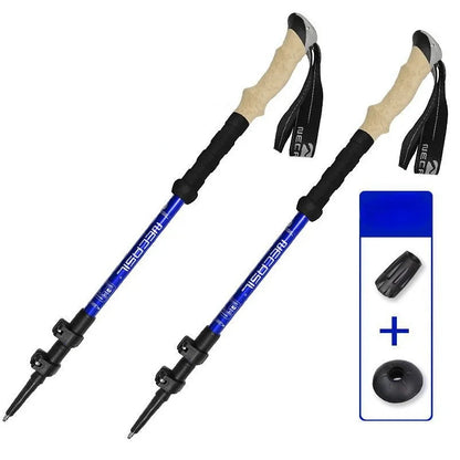 2PCS Trekking Poles Walking Sticks Alpenstock, Telescopic Ultralight Premium, Adjustable Quick Lock Hiking Cane