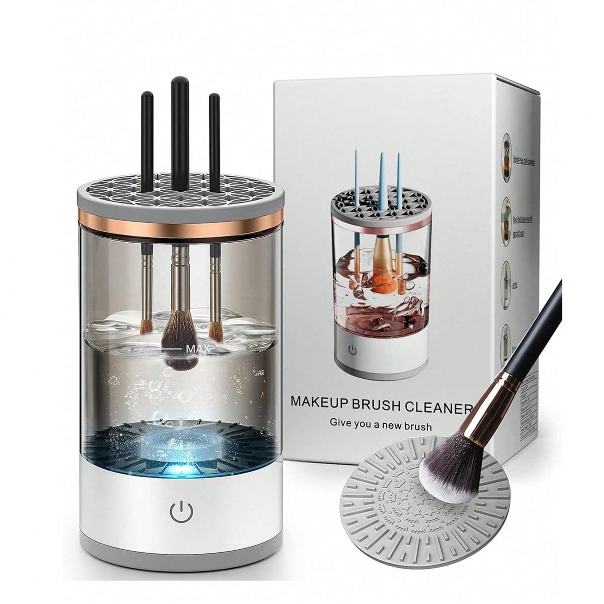Professional Electric Makeup Brush Cleaner Machine, Fast, Automatic, Deep Cleaning for Cosmetic Brushes, Sponges