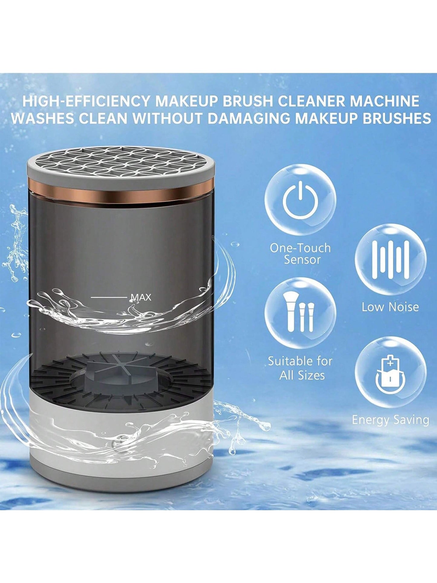 Professional Electric Makeup Brush Cleaner Machine, Fast, Automatic, Deep Cleaning for Cosmetic Brushes, Sponges