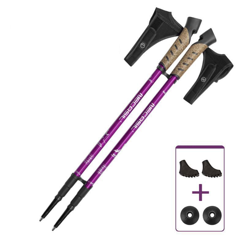 2PCS Telescopic Alpenstock 7075 Aluminum Alloy, Nordic Walking Poles Trek Pole, Hiking Stick Senderismo Shooting Crutch