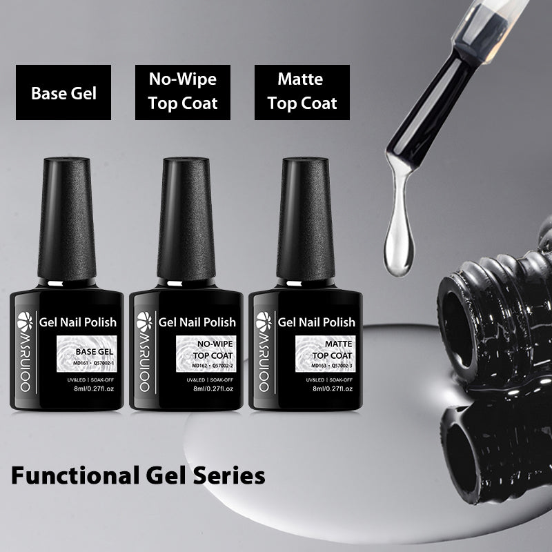 Base Top Coat Gel Polish Semi Permanent Soak Off UV Gel LED Nail Art Varnish, Durable Base Gel Top Coat Gel Varnish Man